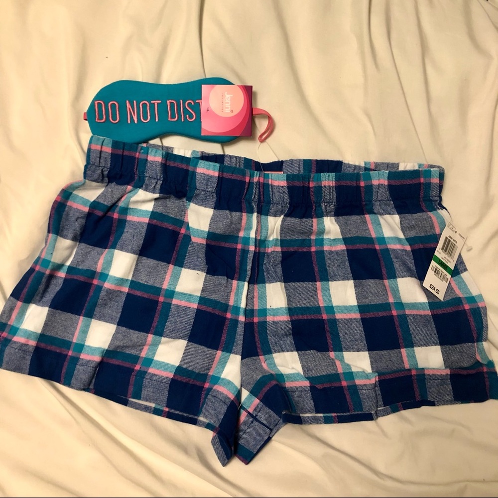 Jenni Intimates Blue Plaid Pajama Pants